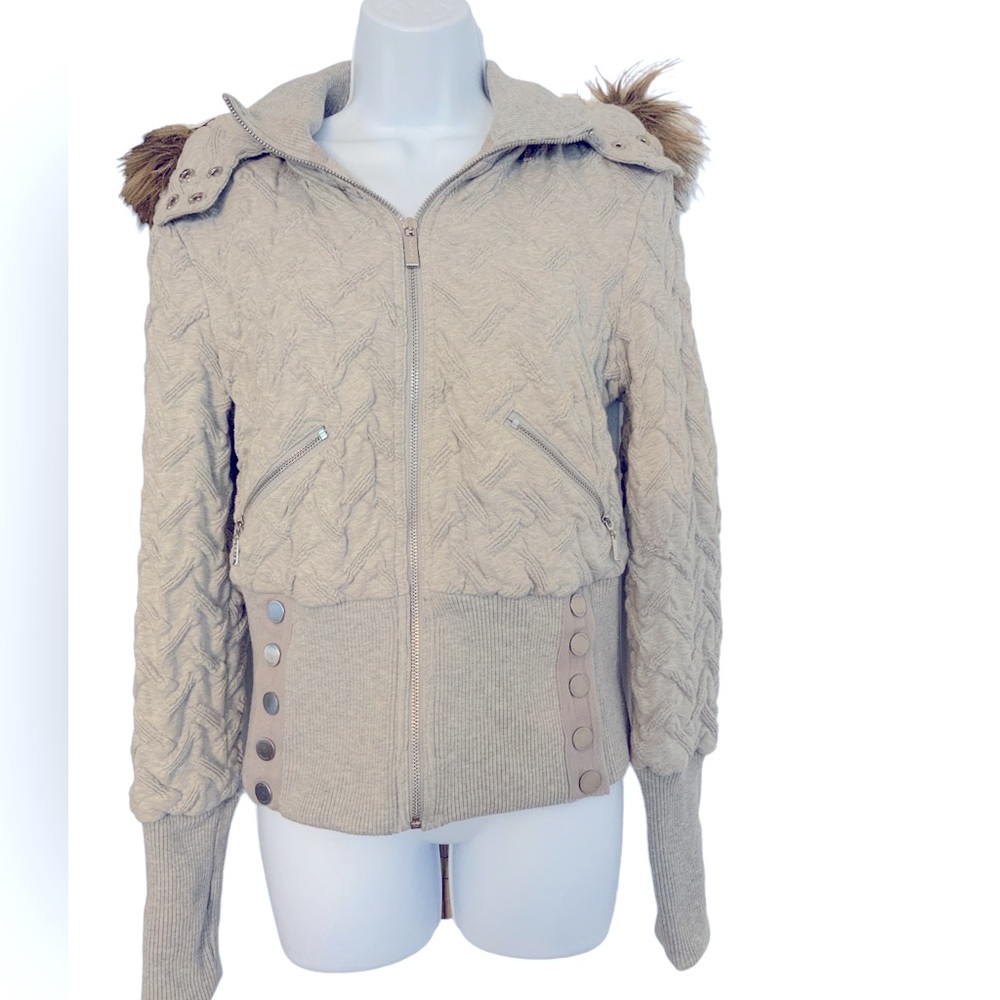 Bebe hooded zip up jacket RARE NEW NEVER WORN size L